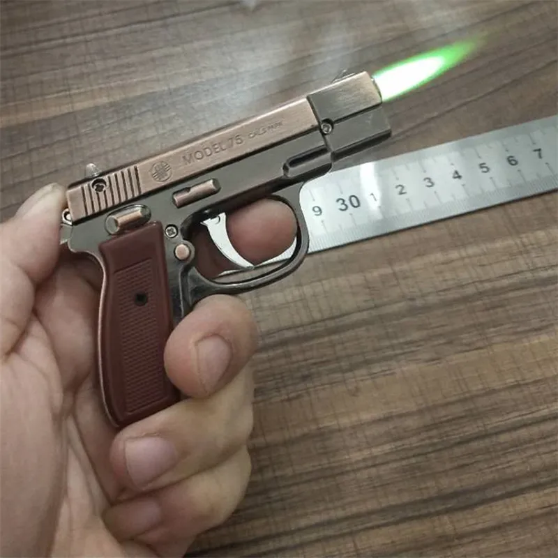 

Cigarette Accessories Butane gas lighters Small gun type white light windproof torch lighter