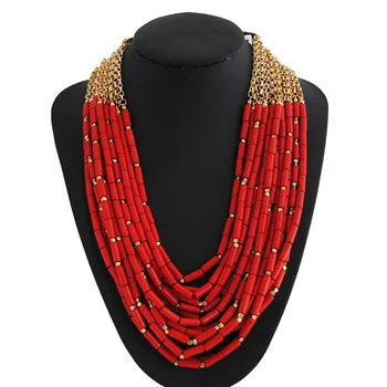 

Handmade Beads Necklaces Bohemia Exaggerated Necklace Ethnic Boho Bohemian Wide Choker Necklaces Women Accessories Dropshipping