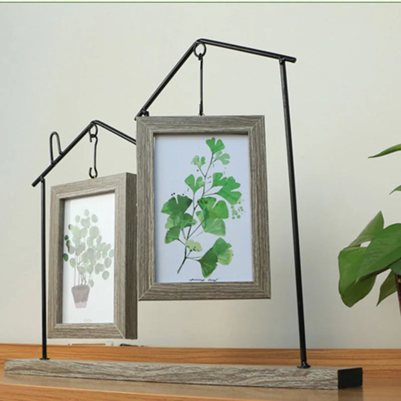 

Family Picture Frame 6 Inch Wooden Desk Photo Frames with Metal Tree Vase Wedding Gifts TB Sale