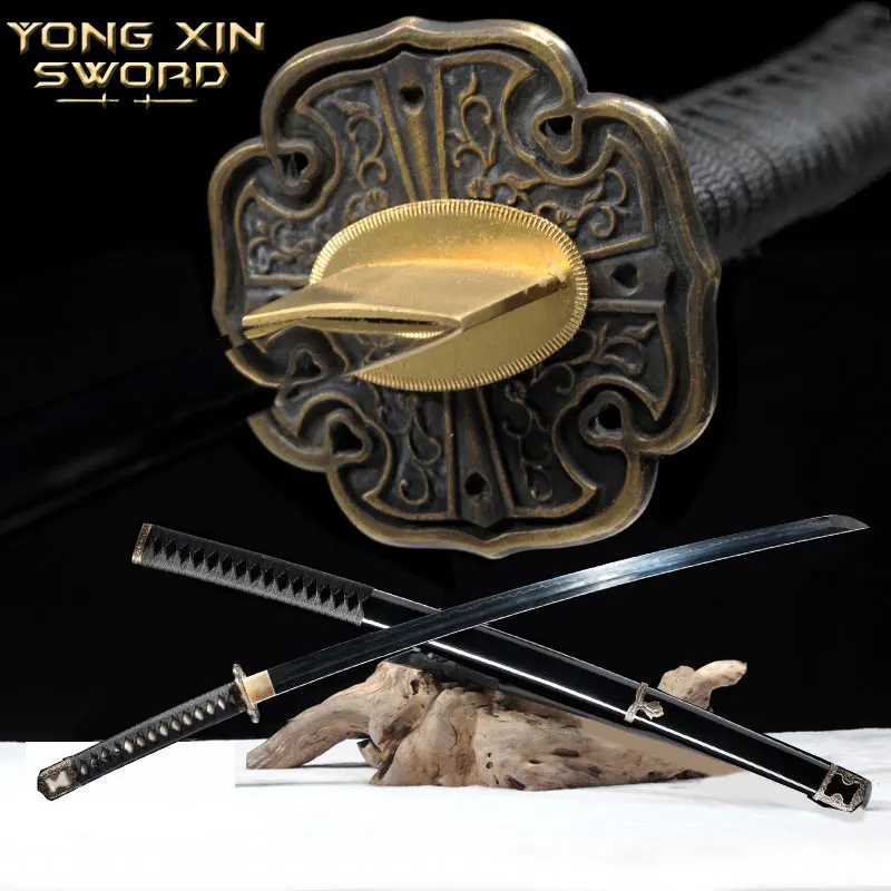 

New Japanese Samurai Katana Sword T10Steel Clay Tempered Real Hamon Full Tang Bo-hi Shinogi Zukuri Blade Sharp Battle Ready