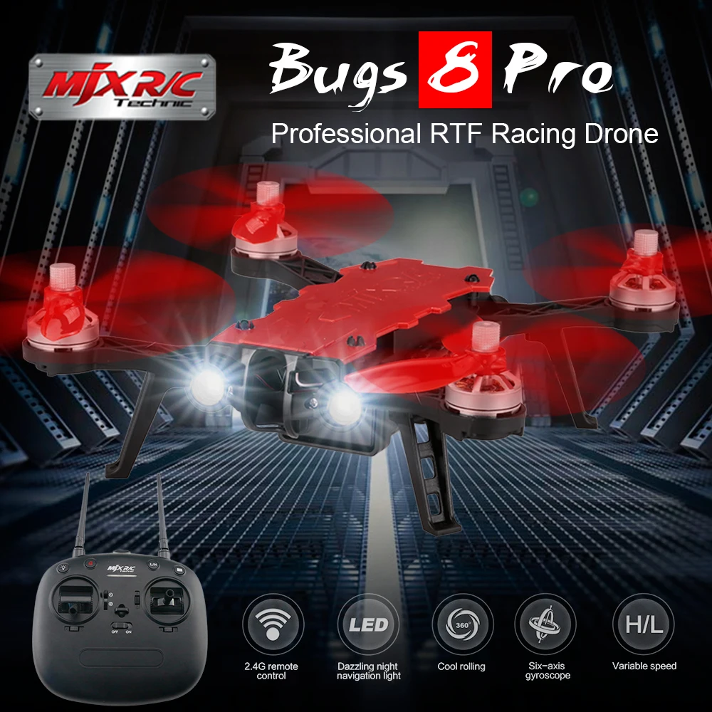 

Original MJX B8pro 5.8G 720P 4CH Angle/Acro Mode Switch High Speed RC Racing Drone Quadcopter Professional Helicopter