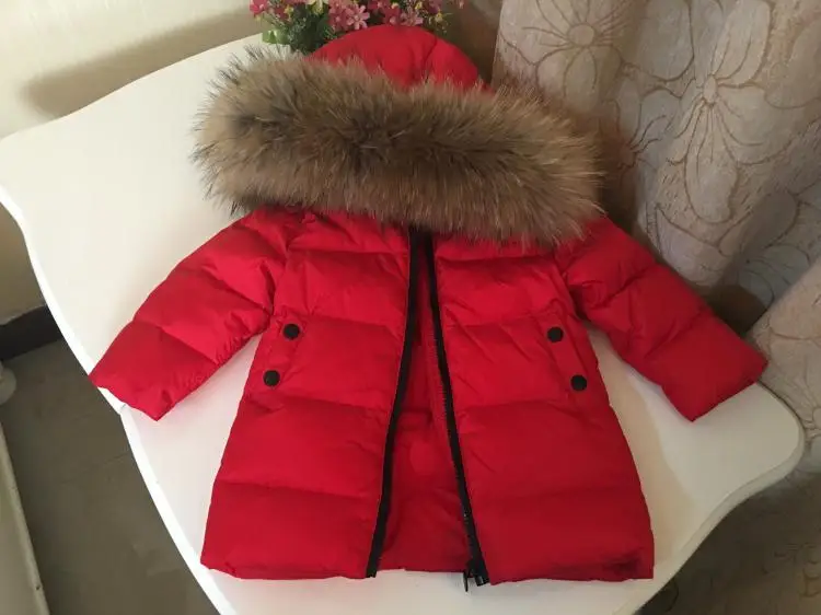 Русская зимняя верхняя одежда для девочек-подростков; куртка для мальчиков; Детское пальто; пуховое пальто с меховым капюшоном; manteau fille Hiver Meisjes