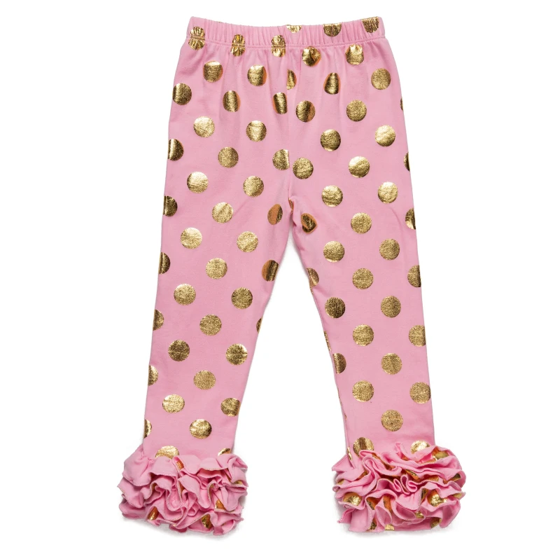 Golden Polka Dot Baby Girls Pants 2018 New Fashion Ruffles Children