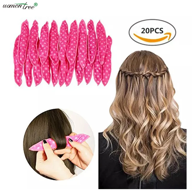 20PCS No Heat Flexible Bendy Foam Rollers Magic Curl Sponge Hair