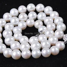 Дешевые высокого качества 8-9 мм белый натуральный жемчуг Цепочки и ожерелья AAA женщина Модные украшения делая дизайн подарок на год W0046