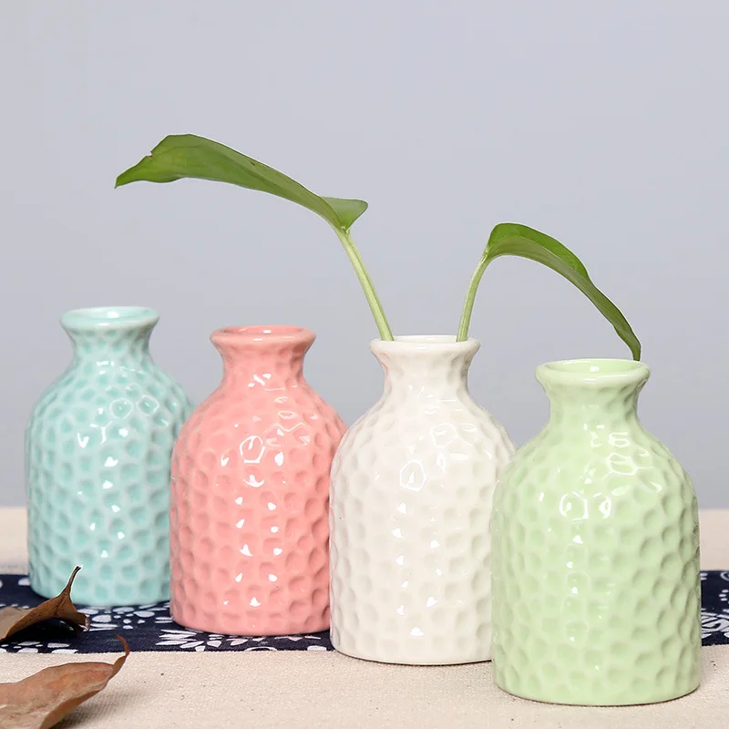 Simple Ceramic Vase Small Crafts Aromatherapy Bottle Artificial Flower