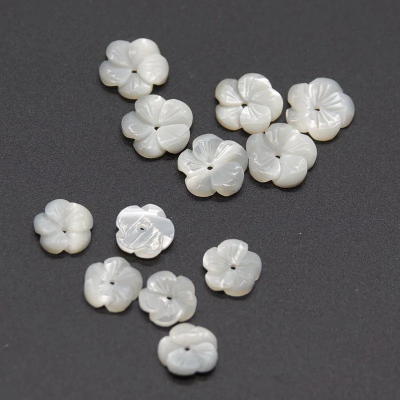 

8-15MM Shell Beads White Natural Mother Of Pearl Shell Flower Beads for Scrapbook DIY Jewelry Handmade Craft Making 10pcs/lot
