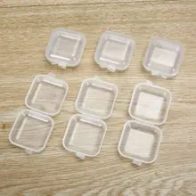 20 шт квадратные мини прозрачные пластиковые контейнеры для хранения коробка с крышками для мелких предметов