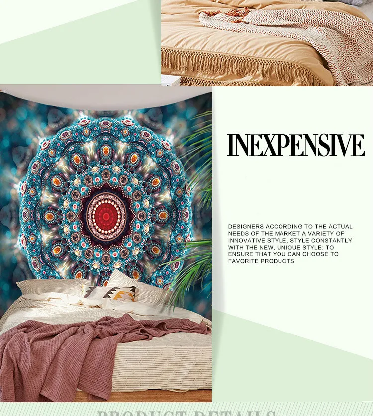 Цветная серия «Мандала» пляжное одеяло гобелен настенный Декор Бохо домашний декор психоделический гобелен супермягкий с принтом