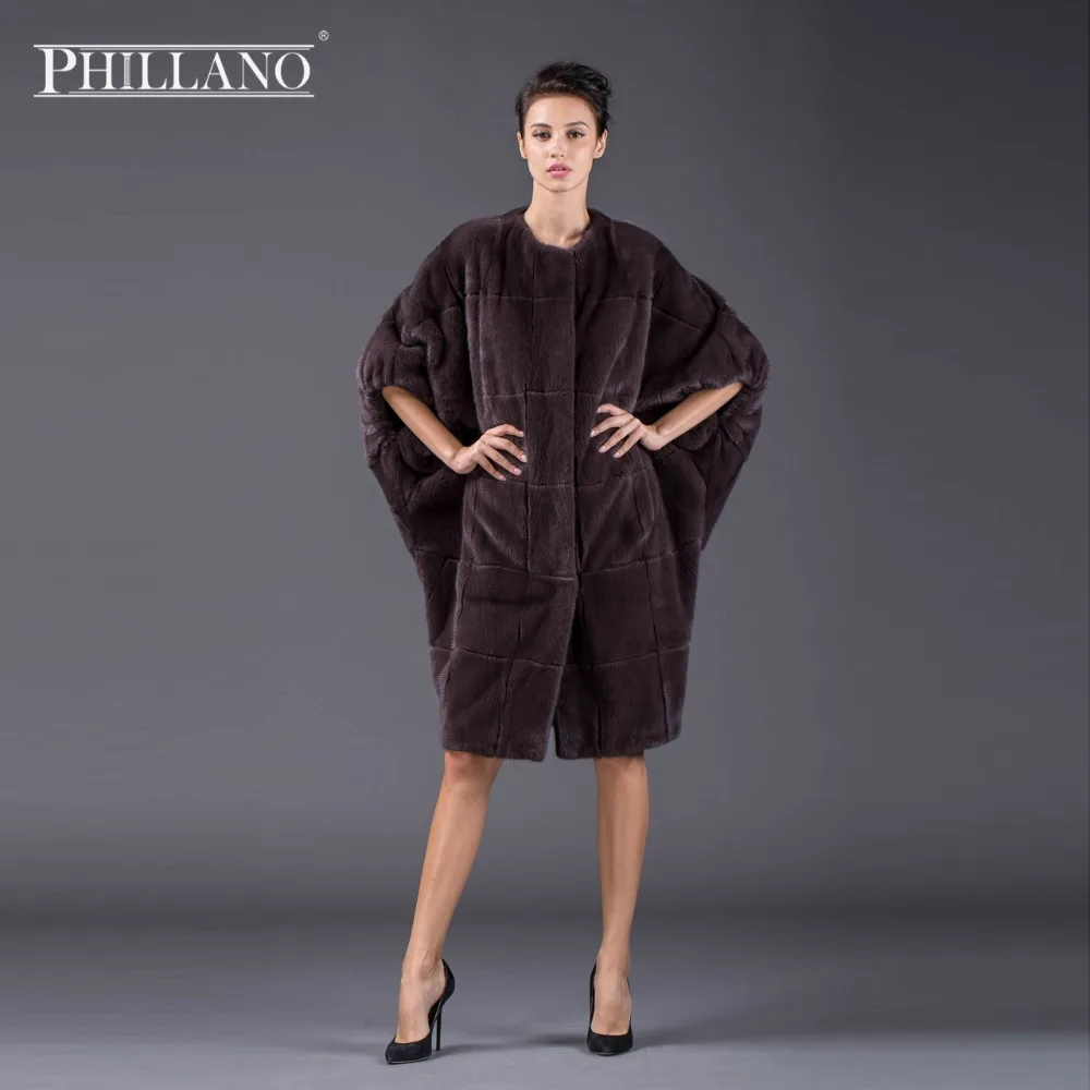 PHILLANO 2016 Женское Зимнее Пальто Рукав летучая мышь С О образным вырезом Элегантная