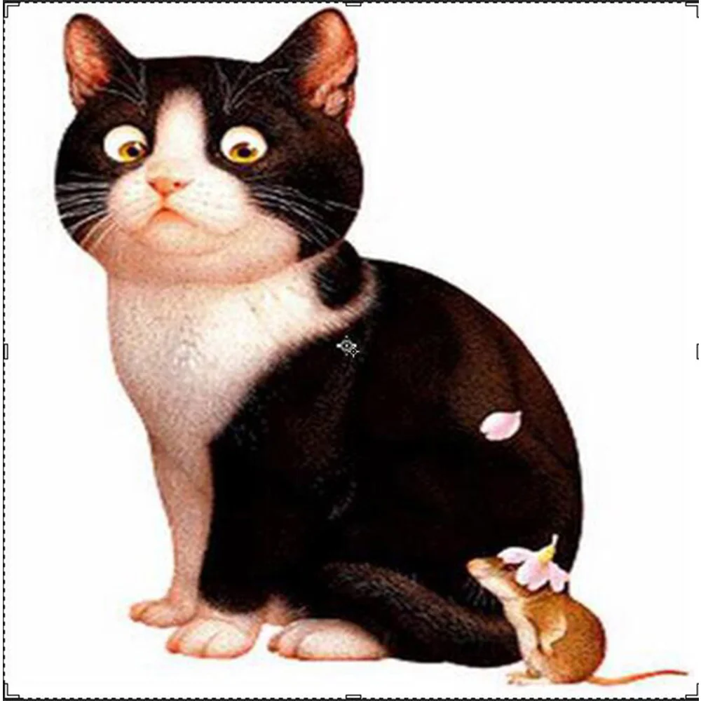 

5D Diamond Embroidery Animal cat DIY Diamond Painting round Kit Home Decor Painting pattern Handwork Rhinestone100%Full AA463