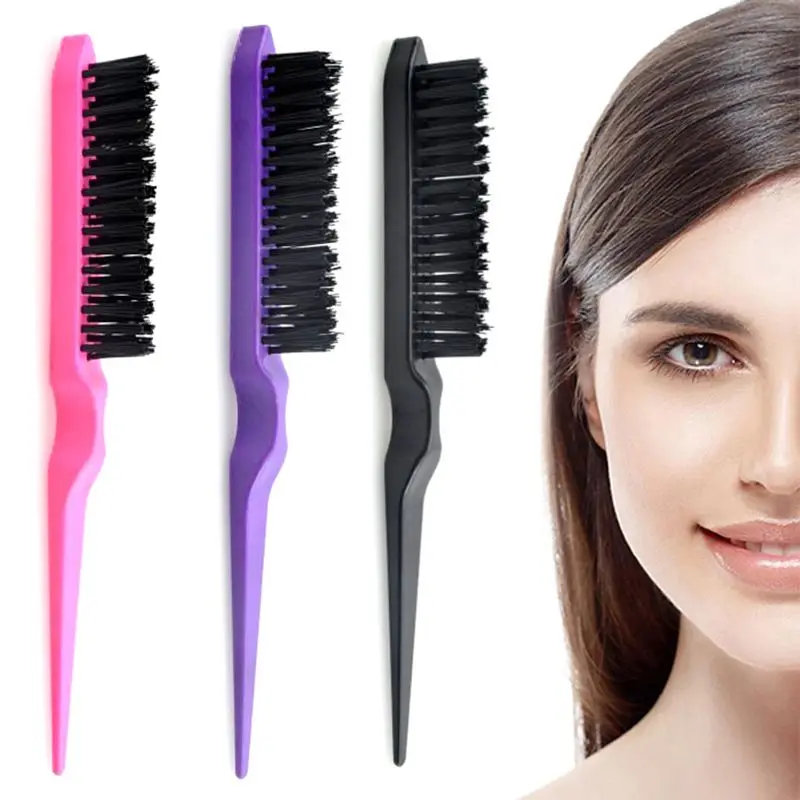 1 Pc Hair Brushes Professional Plastic Handle Hair Teasing Brush Boar