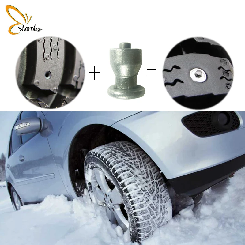 

Marrkey 500PCSWinter Wheel Lugs Spikes for Tires/Wheel Stud Screws Snow Nail Tire Spikes For Bike Car Vehicle Motorcycle 8x10mm
