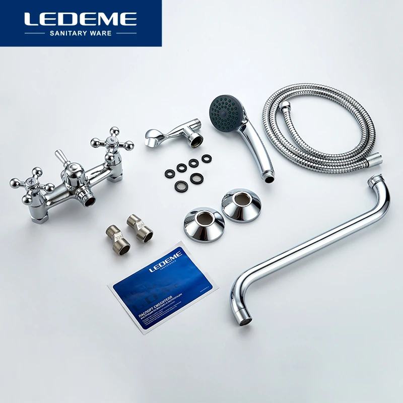  LEDEME Bathtub Faucet Modern Style Bath Faucet In-Wall Waterfall Mixer Tap Bathtub Crane Bathroom S