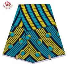 Полиэстер воск печатает ткань Анкара bintareal waxвысокое качество 6 ярдов африканская ткань для вечерние платья FP6115