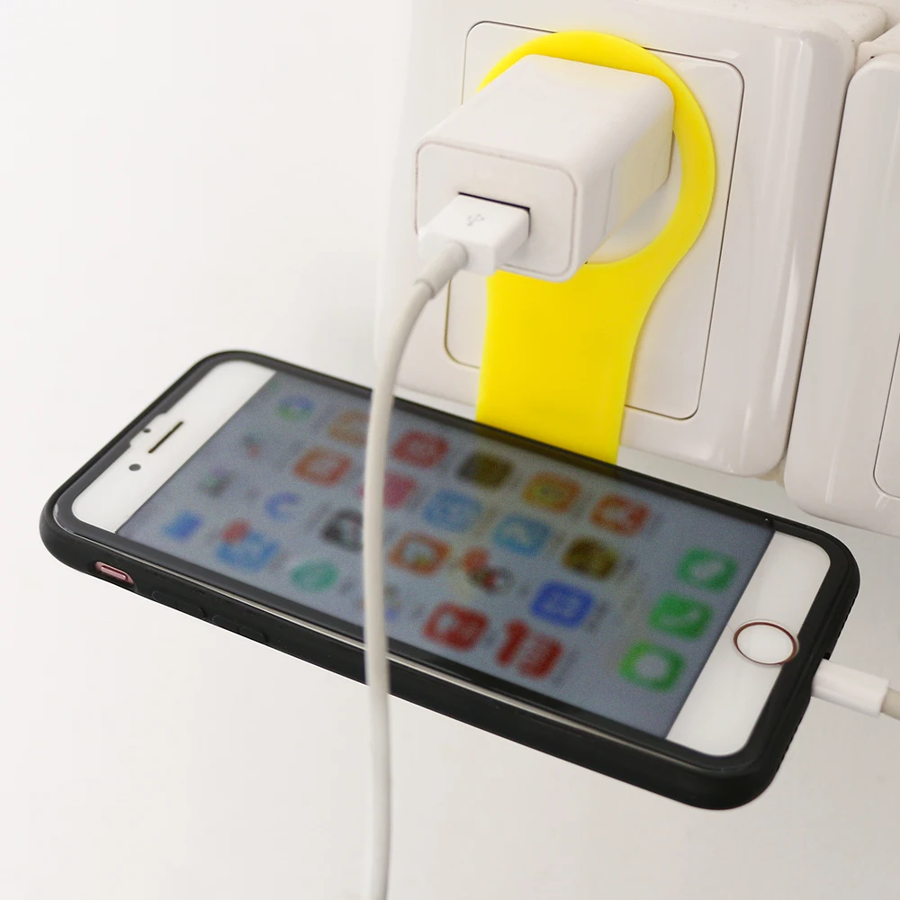

Color Random!Universal Mobile Phone Stand Holder Wall Charger Hanger Fixed Charging Cable Organizer For iPhone Samsung Xiaomi