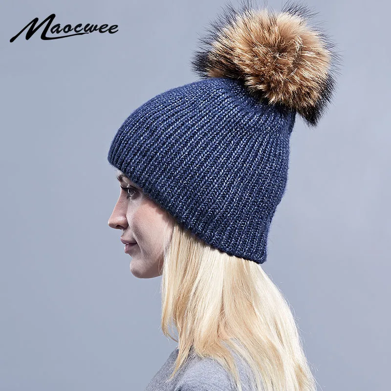 

Fashion Women Winter Hat Warm Pom Pom Hat Cap Female Classic Knitted Womens Winter Wool Hats Thick Skullies Beanies For Girl