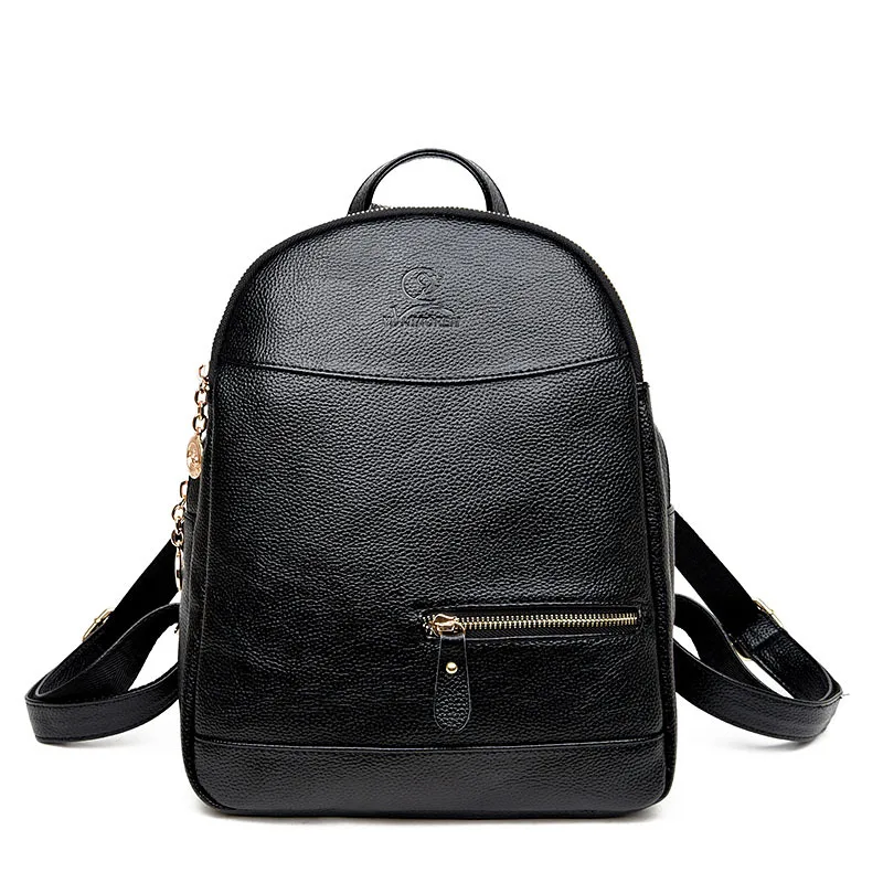 

100% Genuine Leather Women Backpacks Luxury Brand Female Real Natural Leather Ladies Girl Student Casual Backpack New Fashion