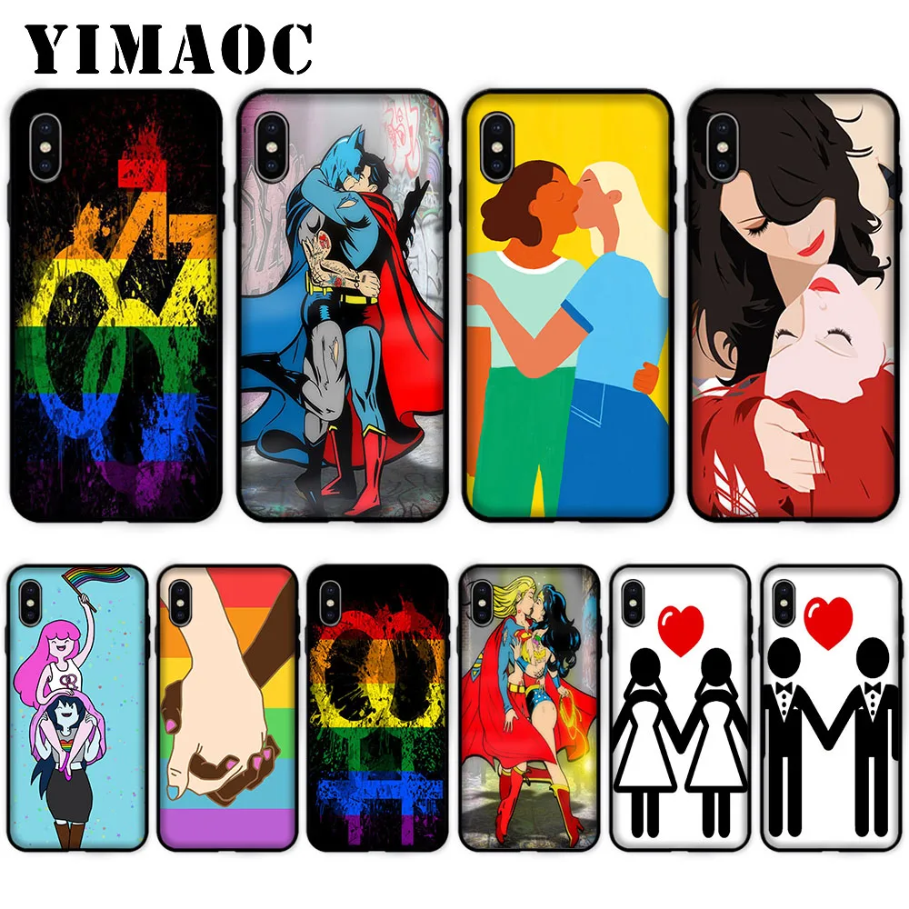 

YIMAOC Gay Lesbian Pride Art Soft Case for iPhone XS Max XR X 7 8 6 6S Plus 5 5S SE