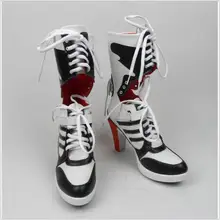 00 Harley Quinn DC Comando Suicida Botas Tacones Zapatos de Cosplay Película Disfraces de Halloween