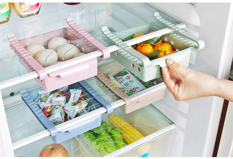 Honana CF-BK010 Refrigerator Fridge Drawer Storage Rack Freezer Desk Shelf Holder Kitchen Organizer 