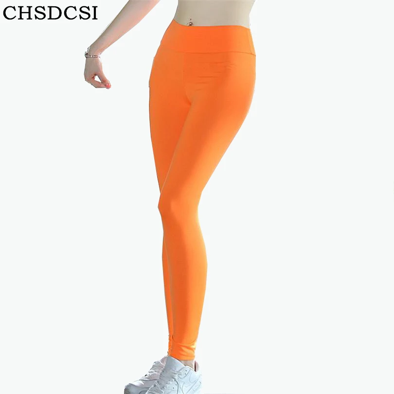 Chsdcsi mujer verano deportes Leggings aptitud algodón legging alta calidad verano femenino sólido leggings casual mujeres Pantalones