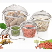 Newcomdigi прочный Серебряный многоразовый нержавеющий сетчатый травяной шарик чай сито для специй чайник запирающий Чайный фильтр для заварки специй