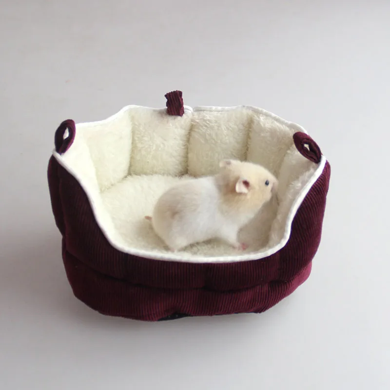 Warm Washnable Suspenable Short Plush Small Animal Cage Bird Hamster Sofa Bed Squirrel House Hedgehog Hammock Nest Toy | Дом и сад