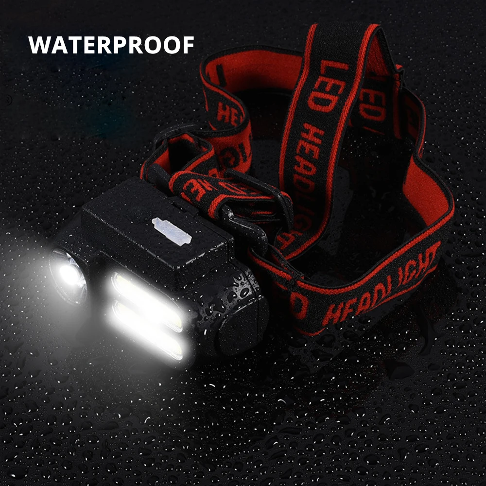 Super Bright LED Headlamp COB Work Light 4 Lighting Mode Waterproof Headlight