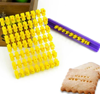 

500pcs Cake Molds Biscuit Cookie Fondant Cake Alphabet Molds Letter Numbers Stamp Embosser Mold Cake Decorating Tools