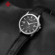 JULIUS Logo Classic Buiness Watch For Men Elegant Limited Edition Designer Whatch Top Brand Luxury Male Clock Leather JAL-038