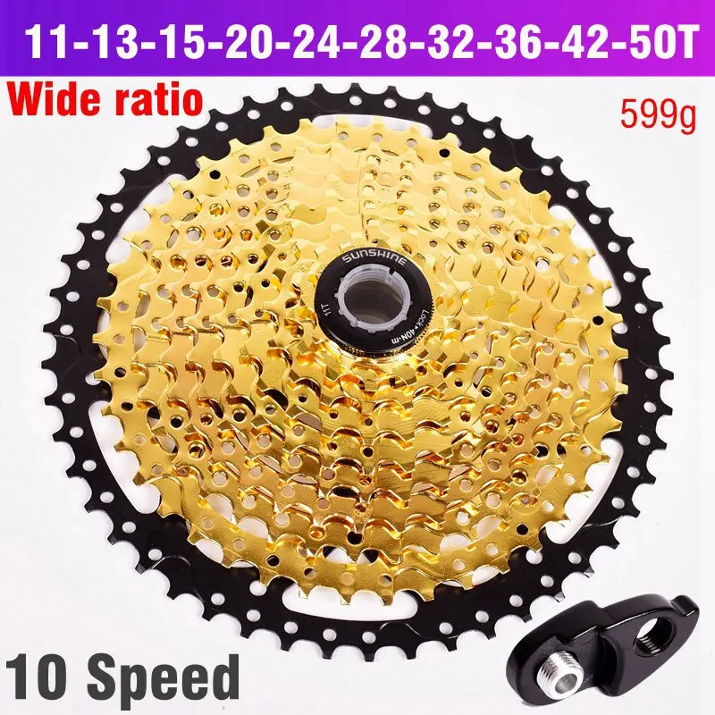 10 S Freewheel 11-42T 50T 10 скоростей широкое соотношение MTB горный велосипед Кассета звездочки для запчастей m590 m6000 m610 m675 m780 - Цвет: 50T gold Expansion