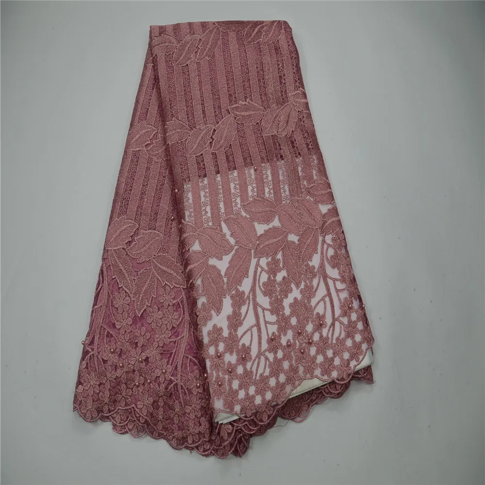 

African Cord Lace High Quality French Lace Fabric with Plenty beads Red Color African Lace Fabric For Nigerian Wedding X317-1