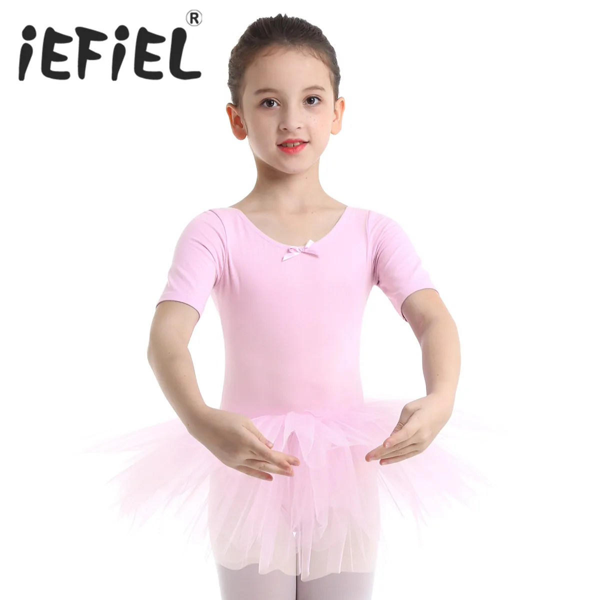 

Toddler Little Kids Girls Princess Sparkly Sequins Short Sleeve Tutu Ballet Dance Tulle Dress Leotard for Dance Performance