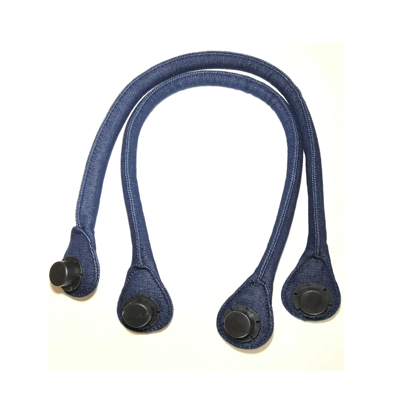 1 pair Size 65cm Long size denim fabrics Handles women's bags hemp shoulder bag handbag taping