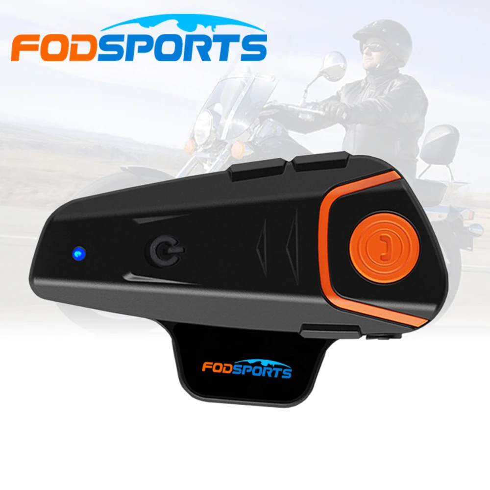 Fodsports 100 Waterproof 1000M Motorcycle Wireless Bluetooth Interphone Helmet Headset