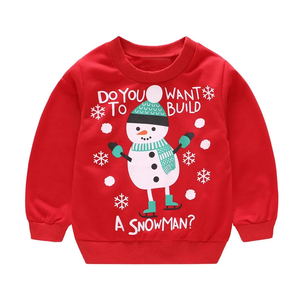 Детский Рождественский свитер; весенне-осенний пуловер с длинными рукавами для маленьких девочек и мальчиков; топы; свитер; комплект детской одежды; HOOLER - Цвет: C