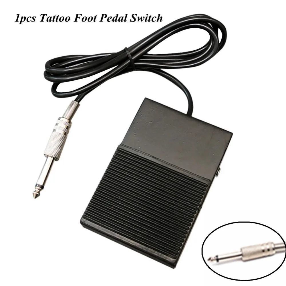 

1pcs Tattoo Power Supply Black Tattoo Machine Tattoo Gun Foot switch Foot Pedal Controller tattoo supplier for Free Shipping