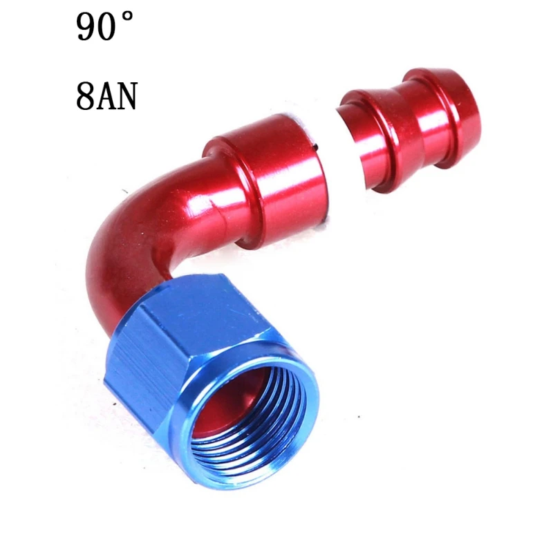 Фитинг адаптер нажимной масляный радиатор конец шланга многоразового использования фитинги масляный фитинг 90 градусов алюминиевые фитинги конец шланга красный и синий - Цвет: C3