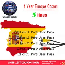 1 Year Europe Cccam Clines Spain Portugal Germany Poland HD cable CCCam Clines For DVB-S2 V7 V8 SUPER Satellite tv Receiver