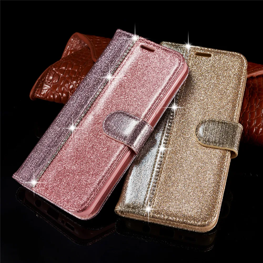 

For Samsung Galaxy Note 9 Luxury Flash Drilling Wallet Leather Samsung Galaxy Note9 Stander Card Slot Note9 Splice Shining Case