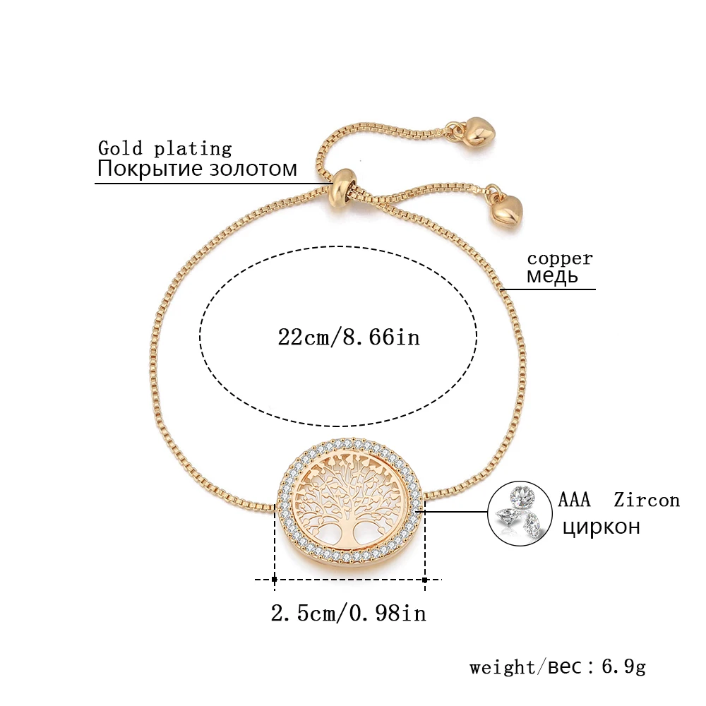 Bracelet Jewelry Trend Jewelry Crystal Gold Charm Bracelets Bangles For Women Tree of Life Bracelet Jewelry Gift