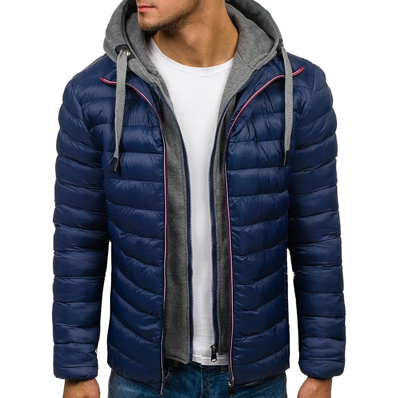 ZOGAA Лидер продаж, зимняя мужская куртка, простое Модное теплое пальто, вязаные манжеты, дизайнерские мужские теплые модные брендовые парки