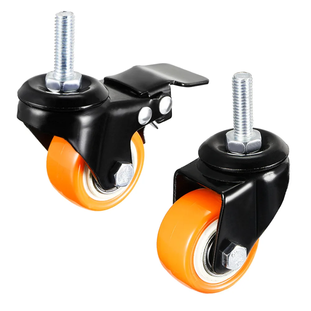 

uxcell 4PCS 1.5 Inch Swivel Caster Wheels PU 360 Degree Threaded Stem M10 x 25mm Caster Wheel 110lb Capacity Hot Sale