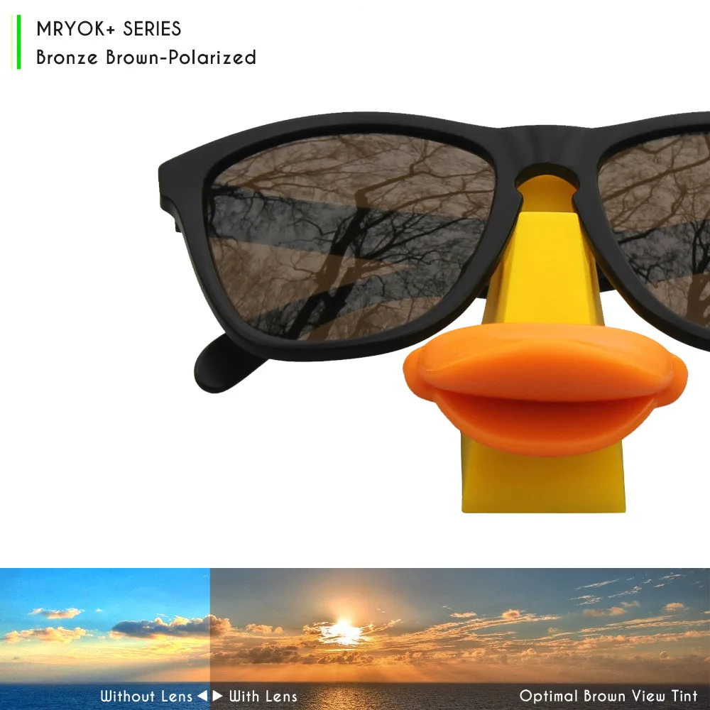 Mryok+ поляризованные противоскользящие Сменные линзы для морской воды-солнцезащитные очки в стиле Оукли Hijinx бронзового коричневого цвета