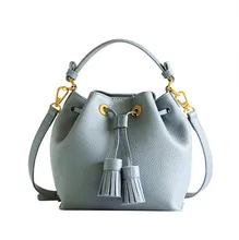 Messenger Bag 2016 new minimalist mini fringed water bag hand bag small classic brand fashion shoulder bucket handbag