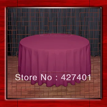 

Hot Sale 132" R Raspberry Round Table Cloth Polyester Plain Table Cover for Wedding Events &Party Decoration(Supplier)