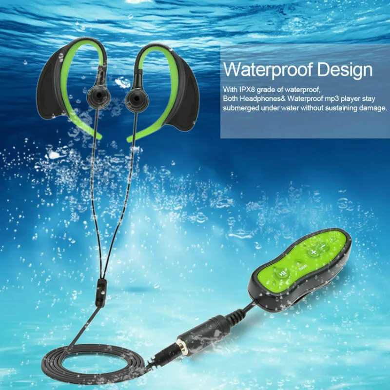 

New Depth Swimming Professional Diving Earphones Waterproof MP3 Player Sport Headphones IPX8 Earpiece Deepth Swim Music Earbuds