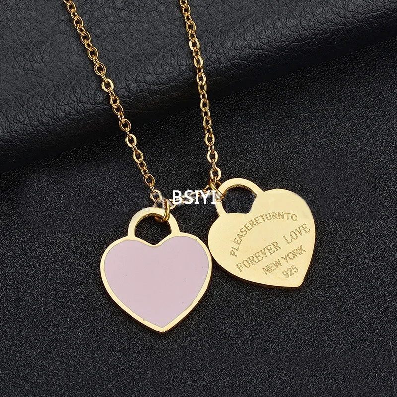 Ожерелье чокер женское из нержавеющей стали с розовой эмалью|necklace jewelry|brand