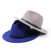 Для женщин Для мужчин на Манхэттене структурированных гангстера мягкая фетровая шляпа шерстяная шляпа Fedora с широкими джазования с полями церкви сомбреро Крестный отец шапки C18